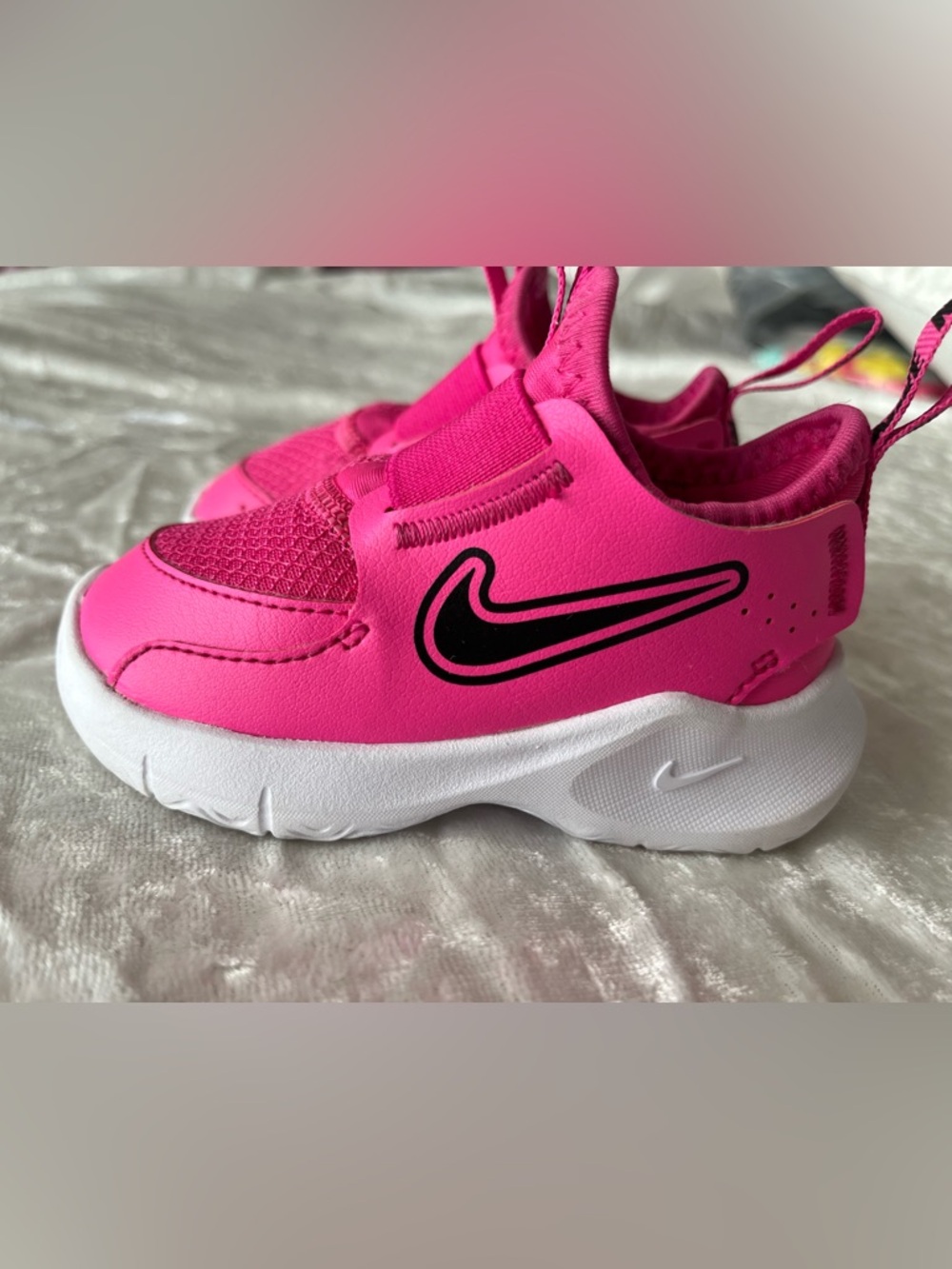 Nike Flex Toddler’s Hot Pink Slip-On Sneakers with White Sole - 5T